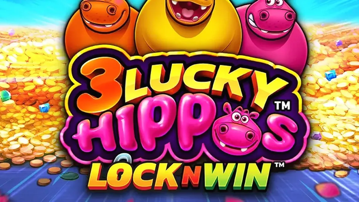 Interface colorida e dinâmica do slot 3 Lucky Hippos